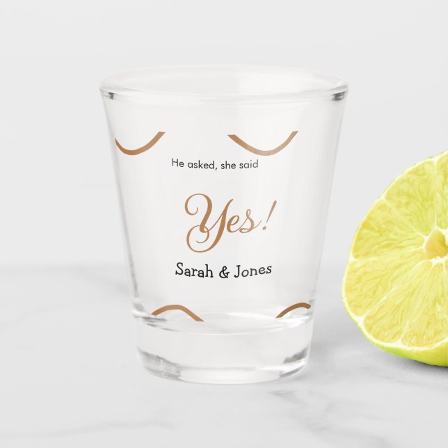 Verre A Shot Il a demandé elle a dit oui engagement simple mini (Devant)