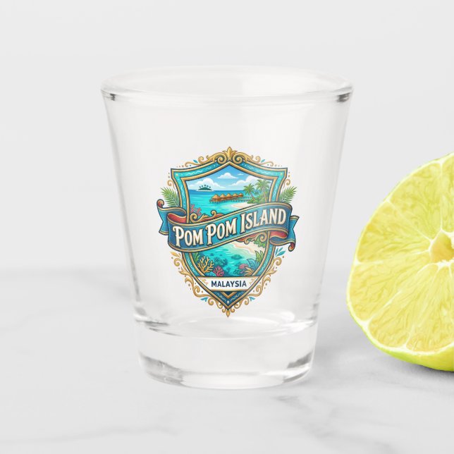 Verre A Shot Île Pom Pom Malaisie (Devant)
