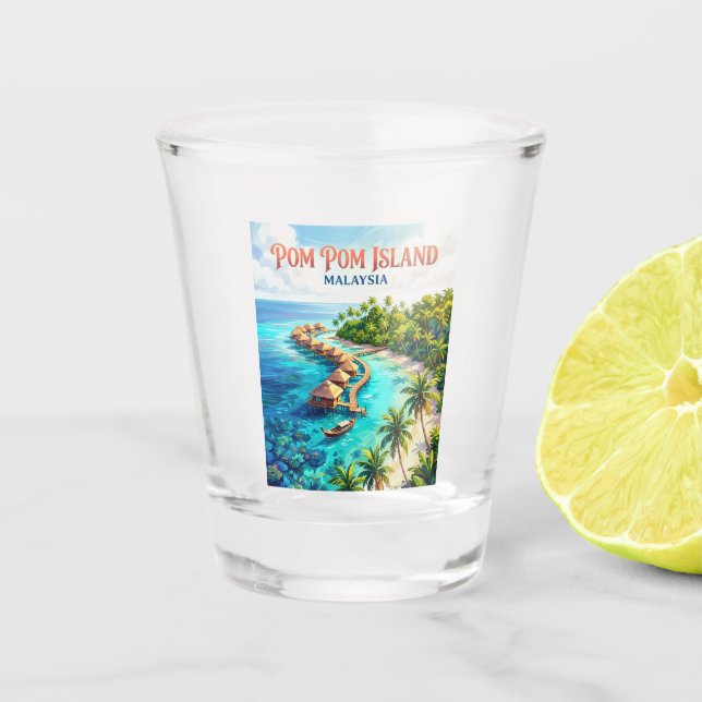 Verre A Shot Île Pom Pom Malaisie (Devant)