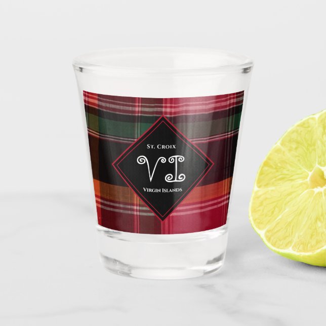 Verre A Shot Îles Vierges américaines Sainte-Croix USVI Madras  (Devant)
