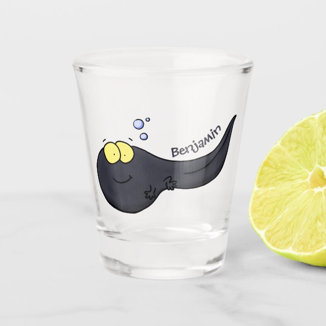 Verre A Shot Illustration amusante de dessin animé en têtard (Devant)