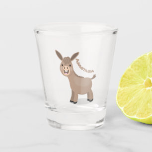 Verre A Shot Illustration d'âne miniature joyeux