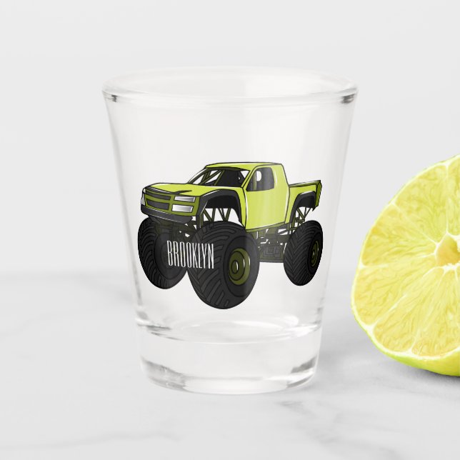 Verre A Shot Illustration de camion monstre (Devant)