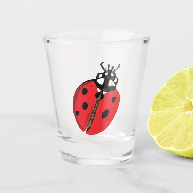 Verre A Shot Illustration de coccinelle (Devant)