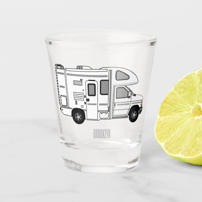 Verre A Shot Illustration de dessin animé Campervan (Devant)
