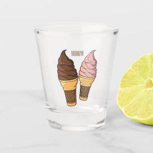 Verre A Shot Illustration de dessin animé de cône de glace