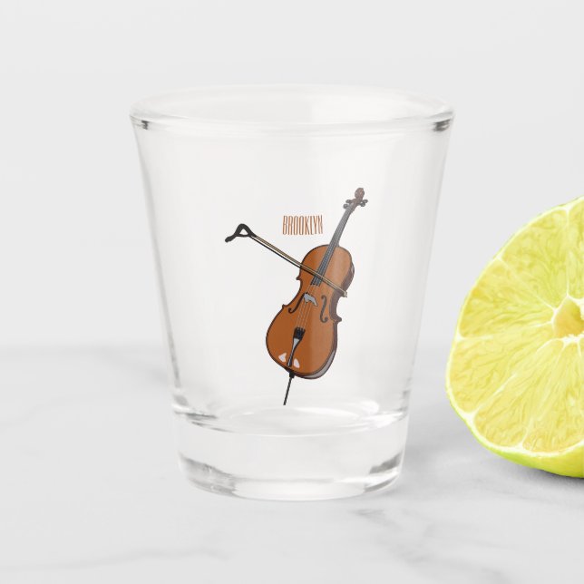 Verre A Shot illustration de dessin animé de violoncelle  (Devant)
