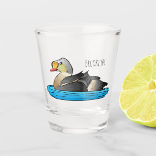 Verre A Shot Illustration de dessin animé d'eider à tête royale
