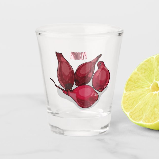 Verre A Shot Illustration de dessin animé Shallot (Devant)