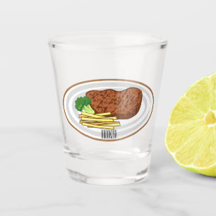 Verre A Shot Illustration de dessin de steak