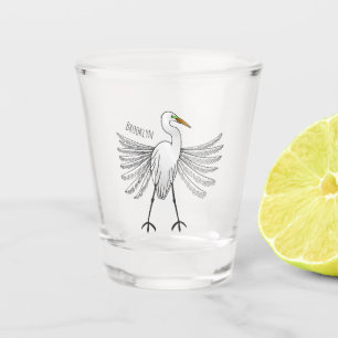 Verre A Shot Illustration de dessin d'oiseau de grand feu