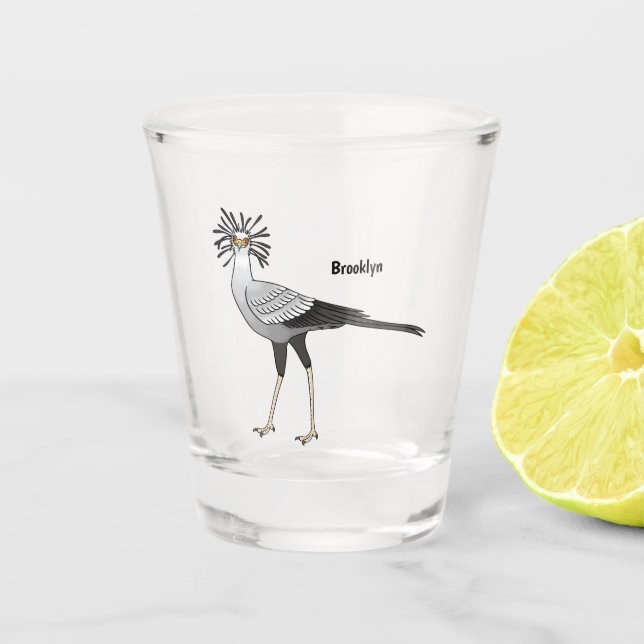 Verre A Shot Illustration de dessin du secrétaire pour oiseaux (Devant)