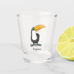 Verre A Shot Illustration de dessin humoristique du toucan joye