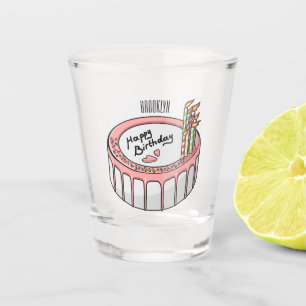 Verre A Shot Illustration de gâteau d'anniversaire