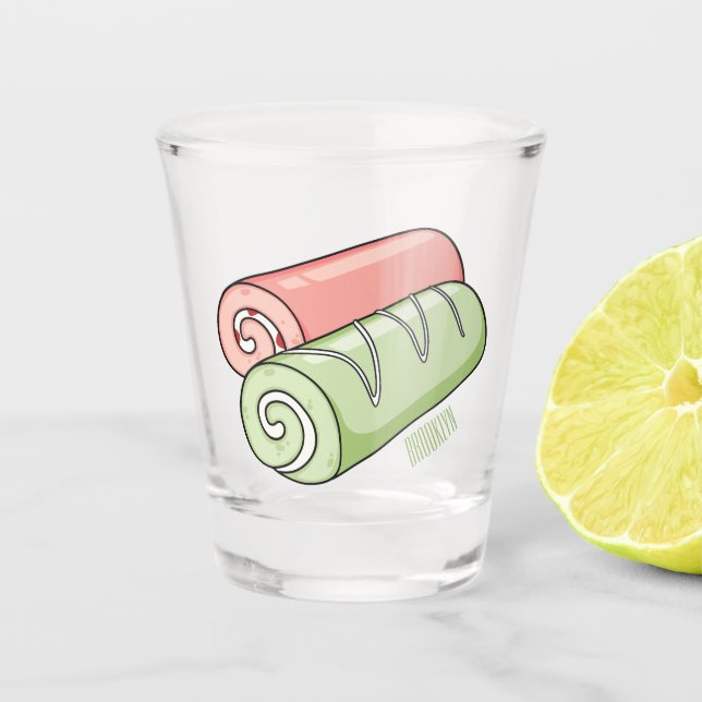 Verre A Shot Illustration de gâteau suisse roll / roll (Devant)