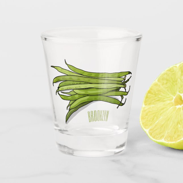 Verre A Shot Illustration de haricots verts (Devant)