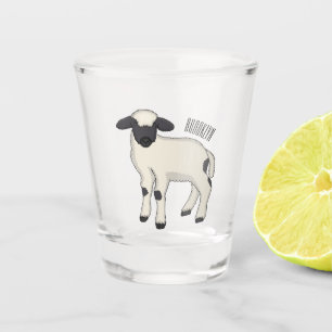 Verre A Shot Illustration de la caricature de mouton Valais Bla