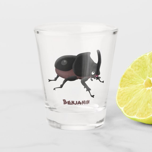 Verre A Shot Illustration de la caricature du dendroctone du rh (Devant)