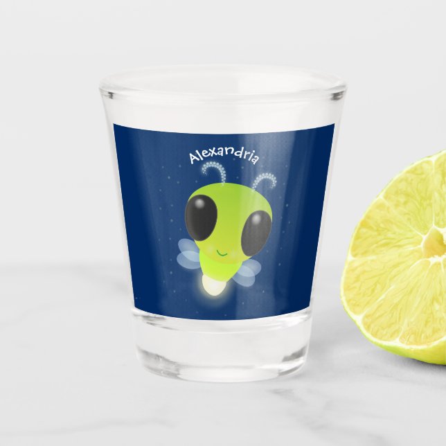 Verre A Shot Illustration de la luciole vert mou (Devant)