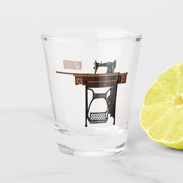 Verre A Shot Illustration de la machine à coudre (Devant)
