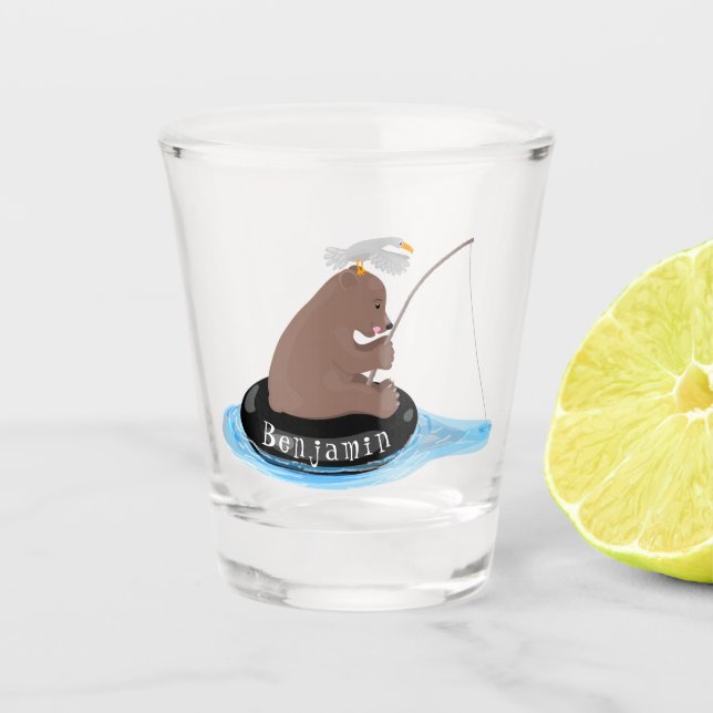 Verre A Shot Illustration de la pêche de l'ourson mou (Devant)
