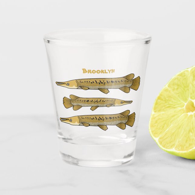 Verre A Shot Illustration de l'alligator garfish (Devant)