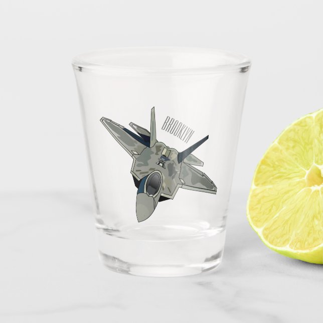 Verre A Shot Illustration de l'avion de chasse (Devant)
