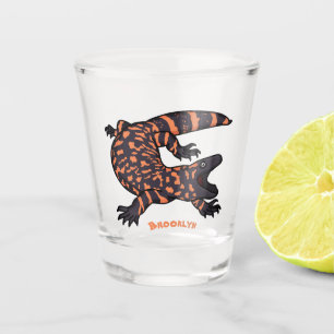 Verre A Shot Illustration de lézard géant affamé
