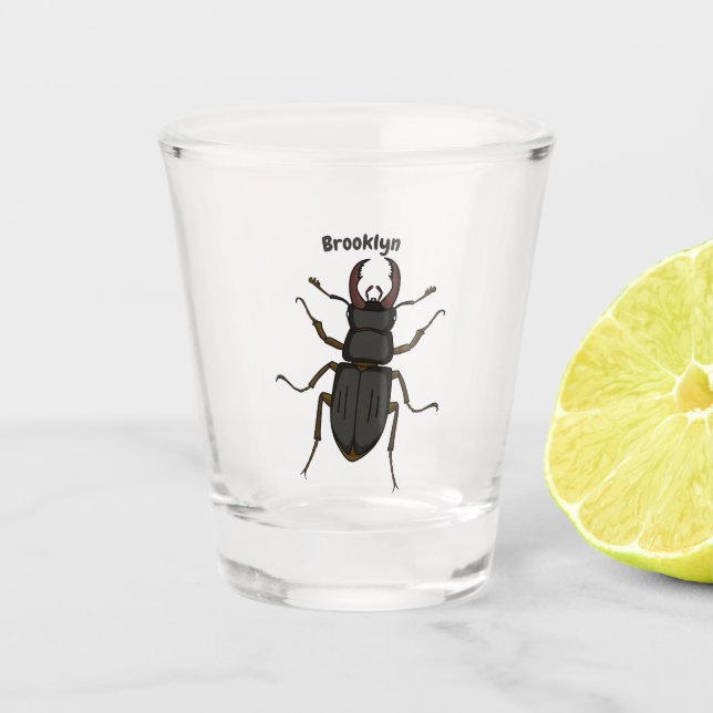 Verre A Shot Illustration de l'insecte du dendroctone du pin (Devant)