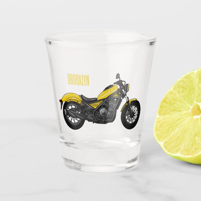 Verre A Shot Illustration de moto Cruiser (Devant)