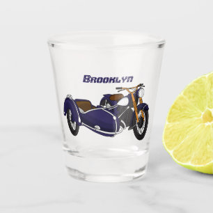 Verre A Shot Illustration de moto pourpre Sidecar
