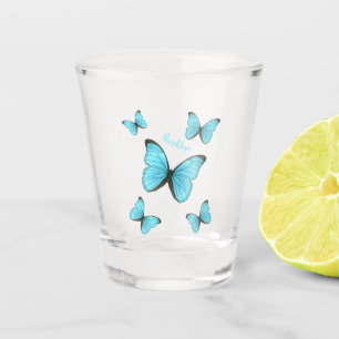 Verre A Shot Illustration de papillons Morpho