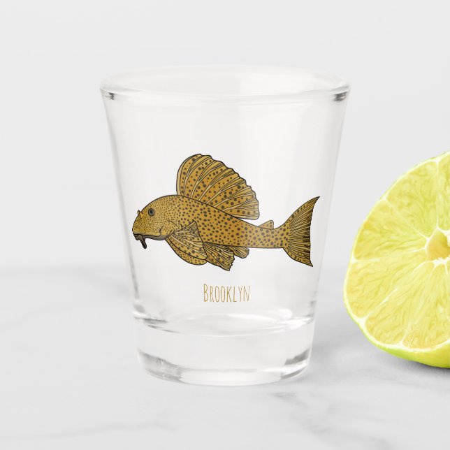 Verre A Shot Illustration de poisson Pleco (Devant)