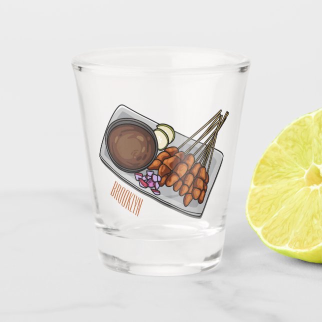 Verre A Shot Illustration de Satay (Devant)