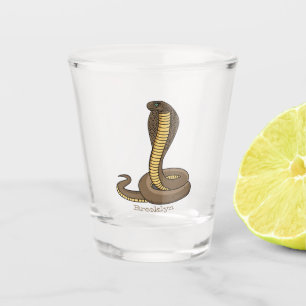 Verre A Shot Illustration de serpent à cobra Brown