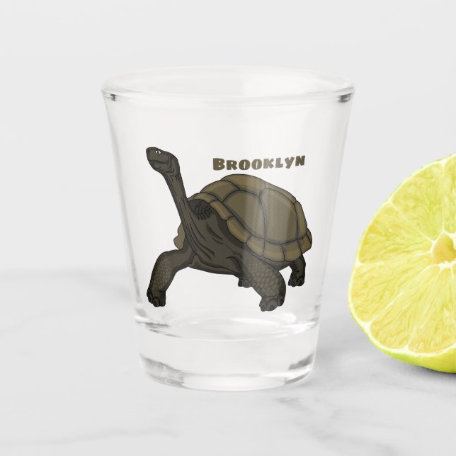 Verre A Shot Illustration de tortue terrestre des Galapagos (Devant)