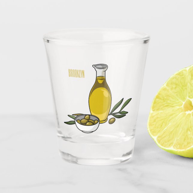 Verre A Shot Illustration d'huile d'olive (Devant)