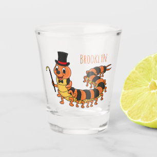 Verre A Shot Illustration drôle de dessin animé centipede