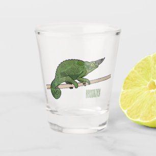 Verre A Shot Illustration du caméléon de Jackson