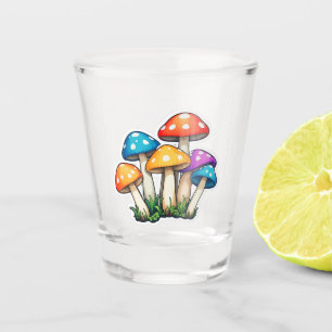 Verre A Shot Illustration du champignon transparent