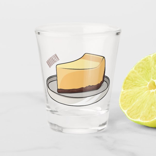 Verre A Shot Illustration du dessin animé Cheesecake (Devant)