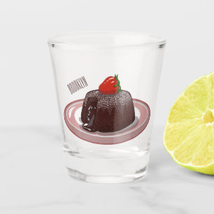 Verre A Shot Illustration du gâteau de lave au chocolat