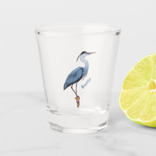Verre A Shot Illustration du grand héron bleu