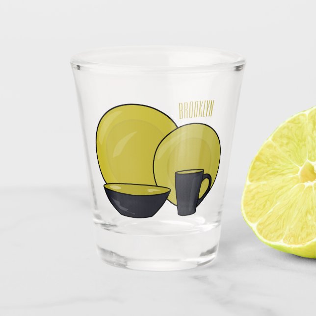 Verre A Shot Illustration du jeu de produits de table (Devant)