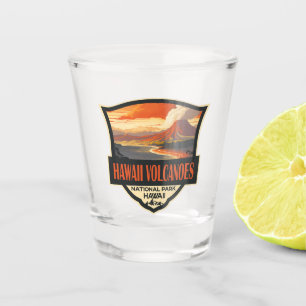 Verre A Shot Illustration du parc national des volcans d'Hawaii