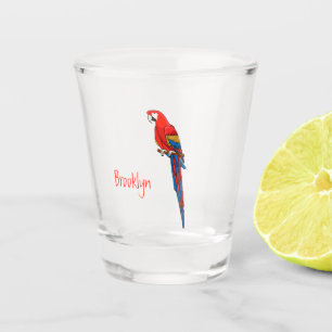 Verre A Shot Illustration du perroquet de macaw Scarlet