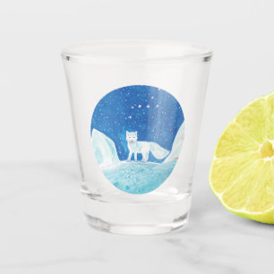Verre A Shot Illustration du Petit Renard arctique (Vulpes lago