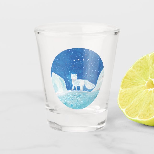 Verre A Shot Illustration du Petit Renard arctique (Vulpes lago (Devant)