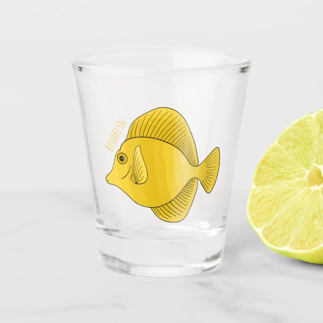 Verre A Shot Illustration du poisson-tang jaune (Devant)