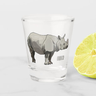 Verre A Shot Illustration du rhinocéros de Javan